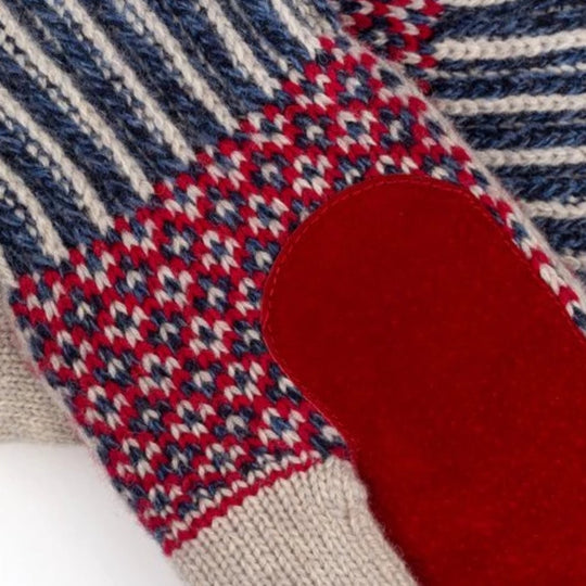 Lycksele Pattern Suede Palm Swedish Mittens By Ojbro Vantfabrik