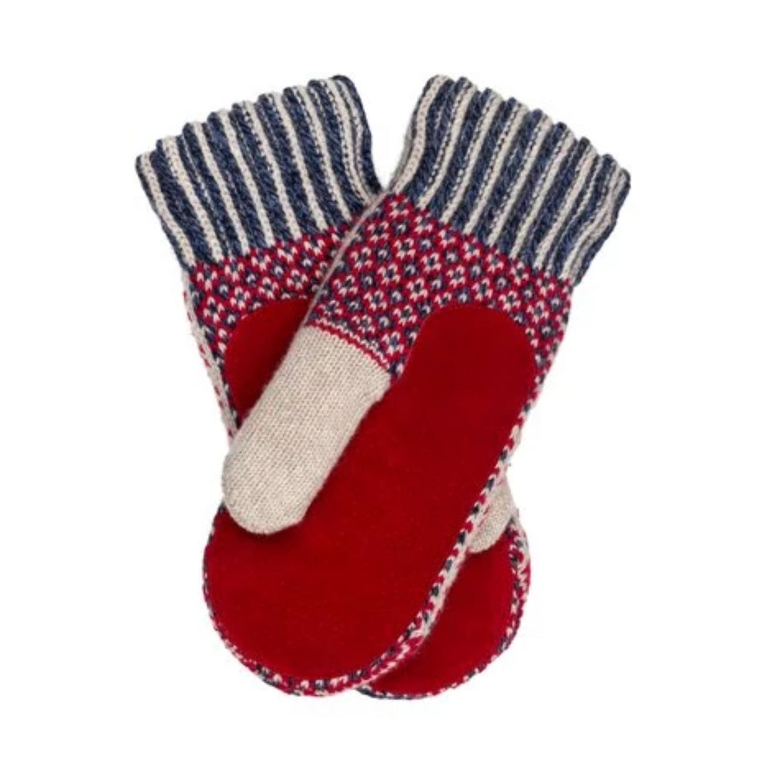 Lycksele Pattern Suede Palm Swedish Mittens By Ojbro Vantfabrik