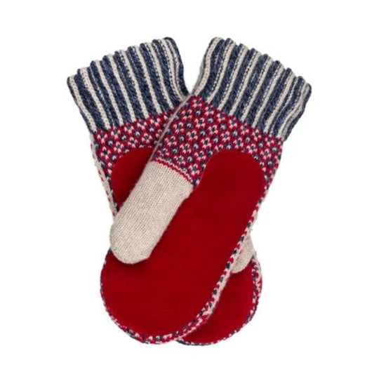 Lycksele Pattern Suede Palm Swedish Mittens By Ojbro Vantfabrik