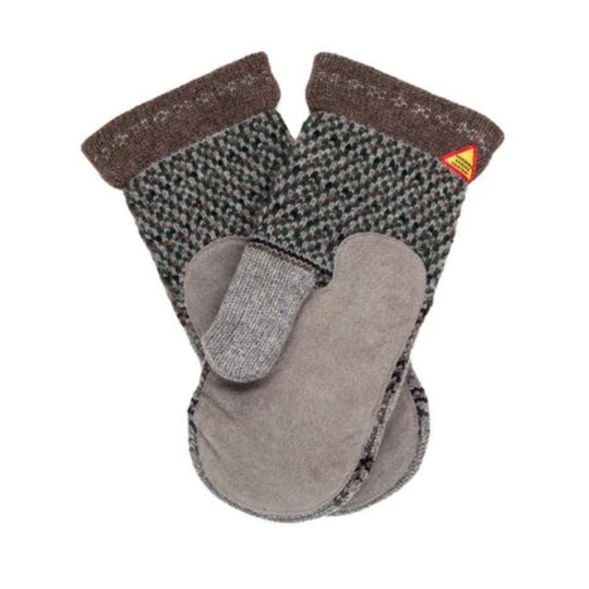 Skogen Pattern Suede Palm Swedish Mittens By Ojbro Vantfabrik