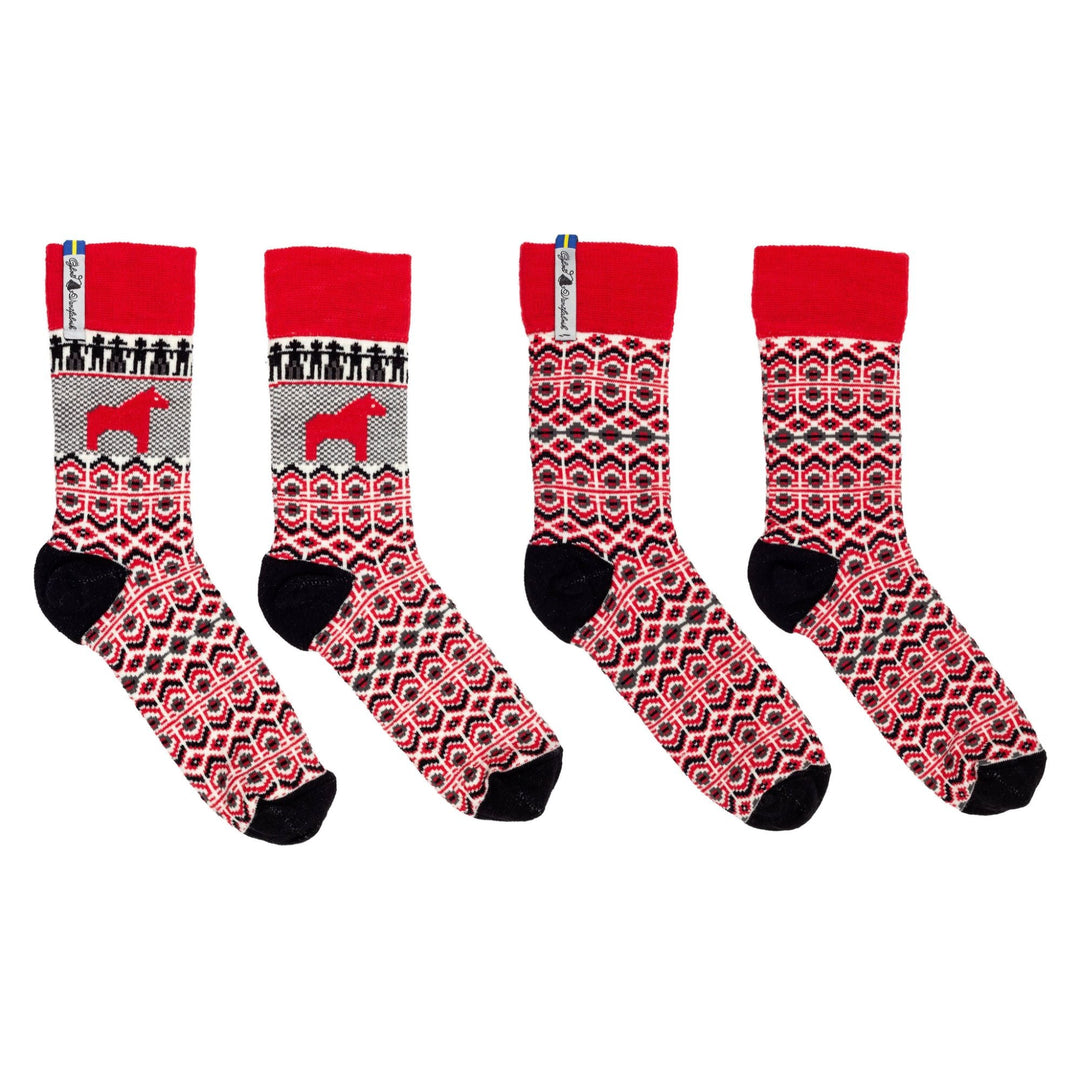 High Ankle Merino Socks- Dalarna Pattern By Ojbro Vantfabrik - 2 Pack