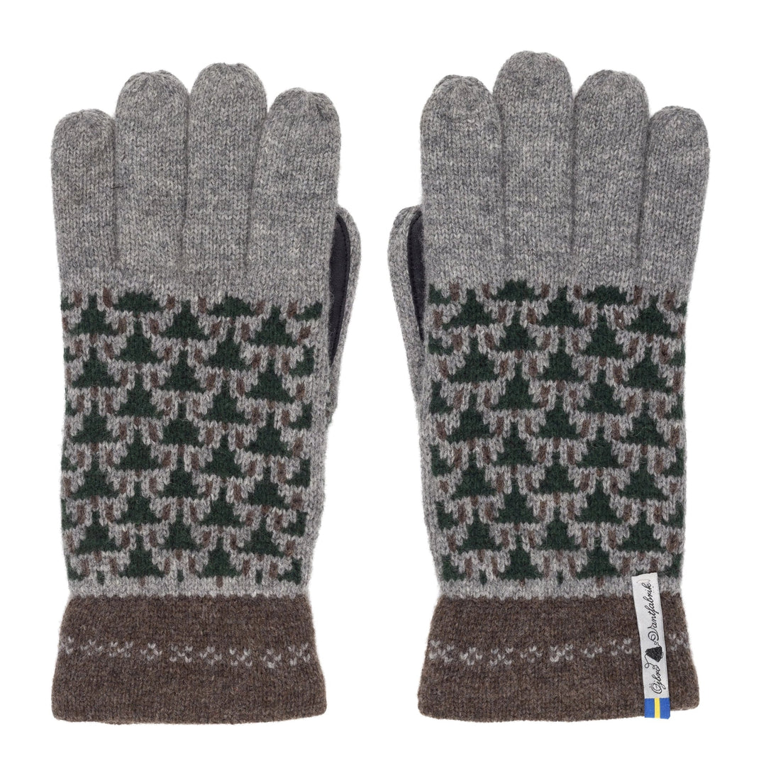 Swedish Merino Wool Touchscreen Gloves - Skogen Pattern By Ojbro Vantfabrik