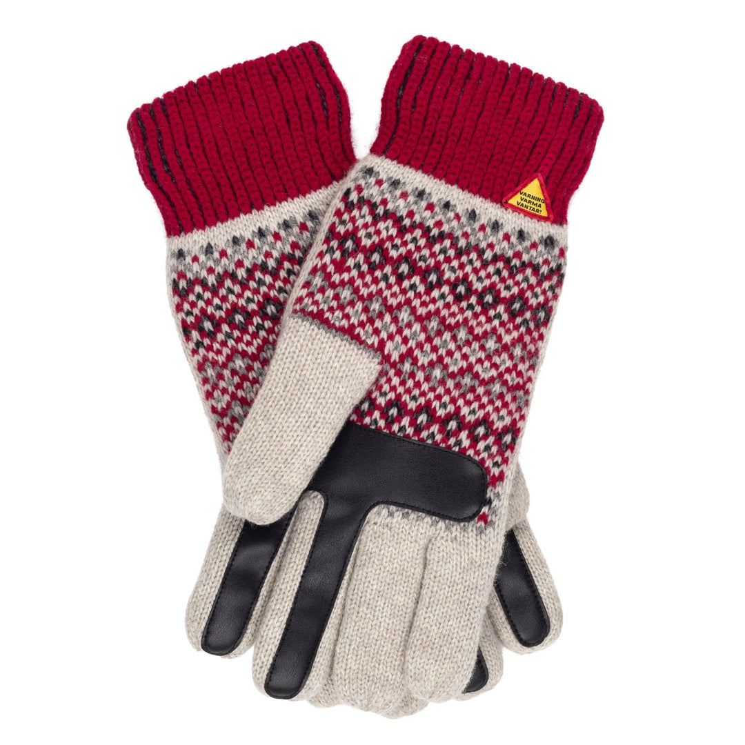 Swedish Merino Wool Touchscreen Gloves - Dalarna Pattern By Ojbro Vantfabrik