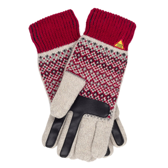 Swedish Merino Wool Touchscreen Gloves - Dalarna Pattern By Ojbro Vantfabrik