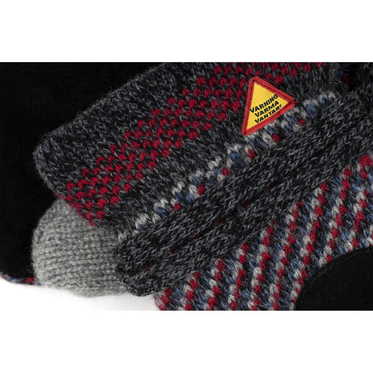 Futhark Pattern Suede Palm Swedish Mittens By Ojbro Vantfabrik