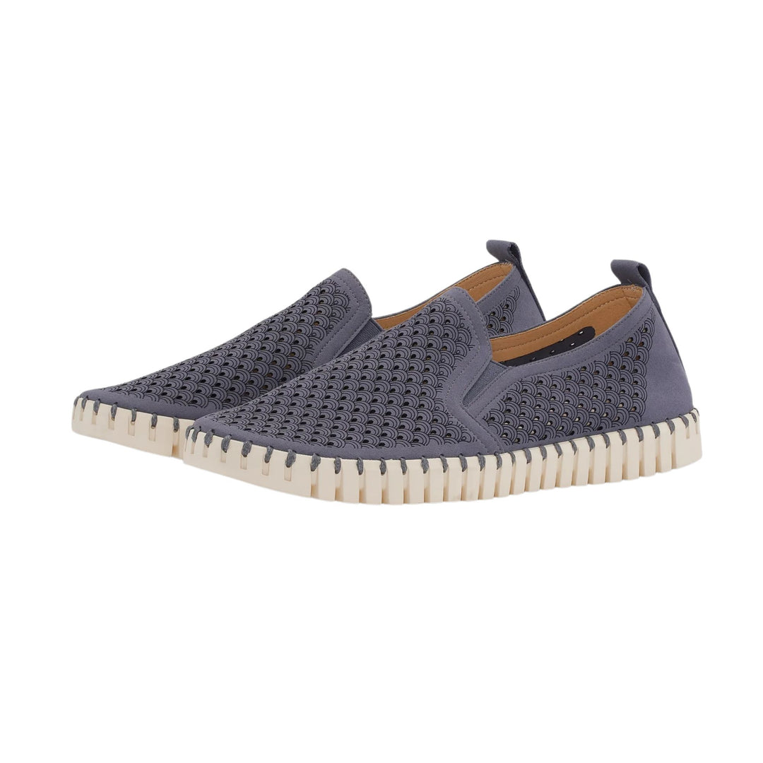 Tulip 140 Flat Loafer Shoe - Grey Blue By Ilse Jacobsen