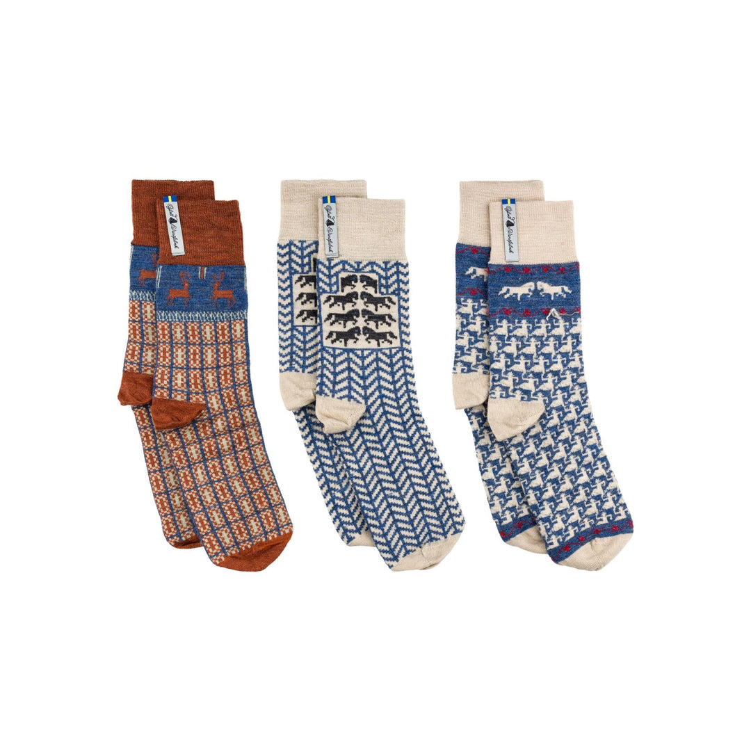 High Ankle Merino Socks- Hulda Set By Ojbro Vantfabrik - 3 Pack