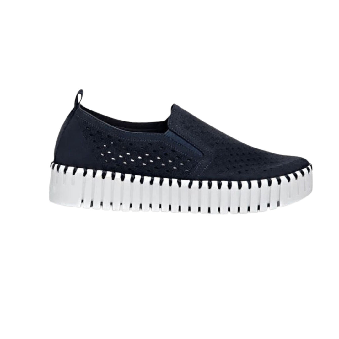 Tulip Platform Loafer Shoe - Dark Indigo By Ilse Jacobsen