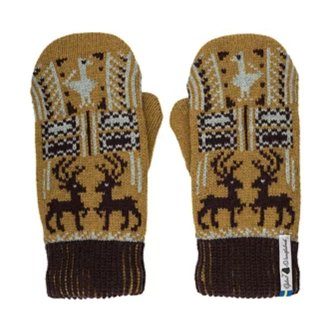 Scania Pattern Suede Palm Swedish Mittens By Ojbro Vantfabrik