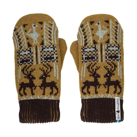 Scania Pattern Suede Palm Swedish Mittens By Ojbro Vantfabrik