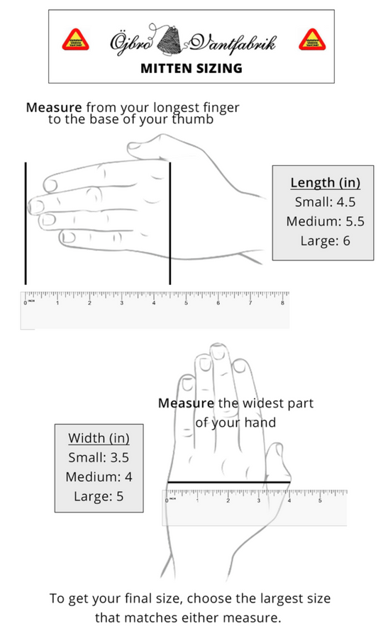 Oejbro Mitten sizing