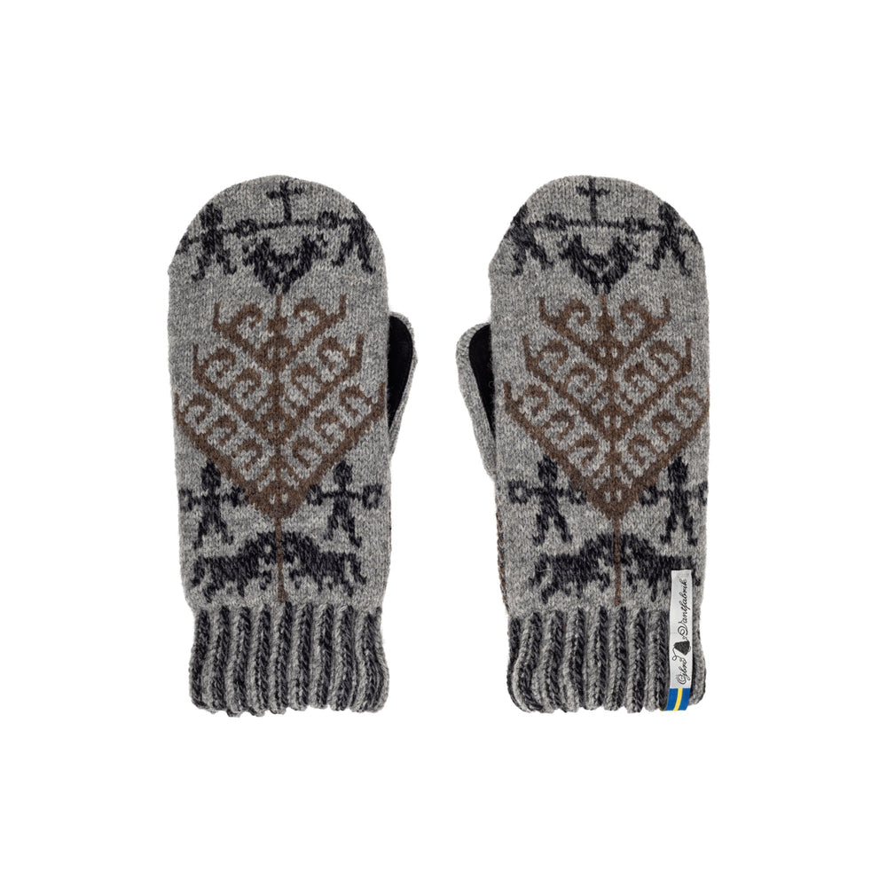 Yggdrasil Pattern Suede Palm Swedish Mittens By Ojbro Vantfabrik