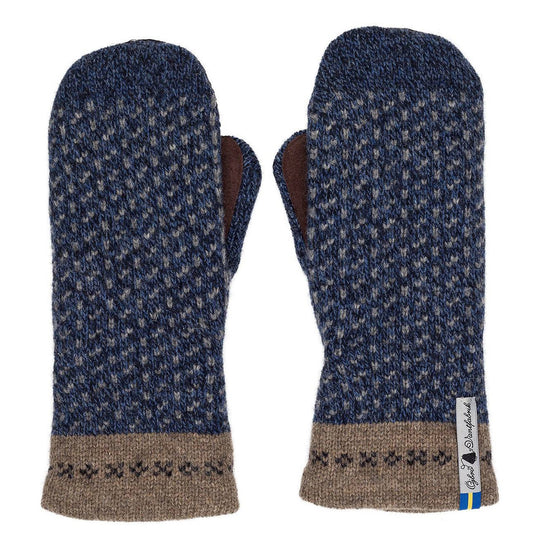 Skaftö Pattern Suede Palm Swedish Mittens By Ojbro Vantfabrik