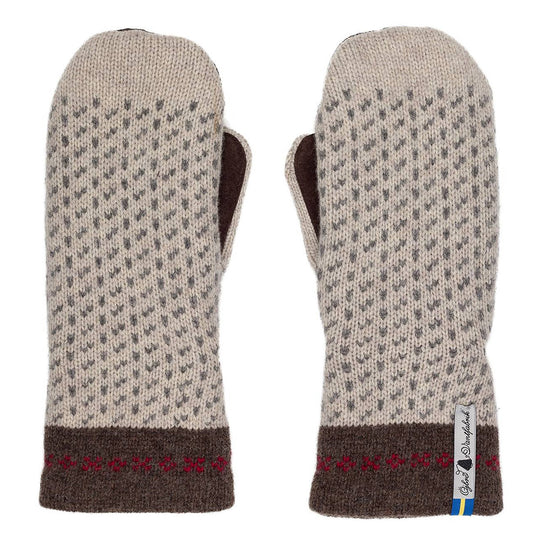 Skaftö Pattern Suede Palm Swedish Mittens By Ojbro Vantfabrik