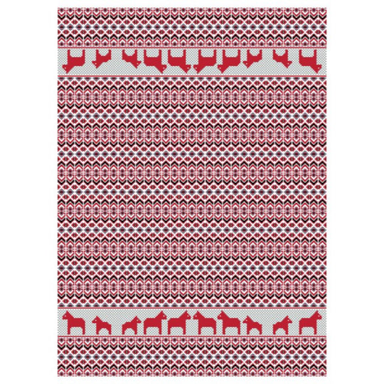 Dalarna Pattern Swedish Cotton Blanket Ojbro Vantfabrik