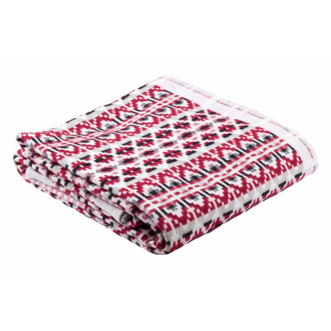 Dalarna Pattern Swedish Cotton Blanket Ojbro Vantfabrik