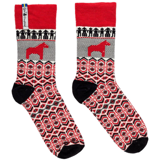 High Ankle Merino Socks, Dalarna Pattern, Ojbro Vantfabrik