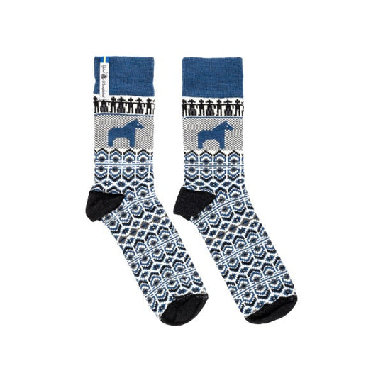 High Ankle Merino Socks, Dalarna Pattern, Ojbro Vantfabrik